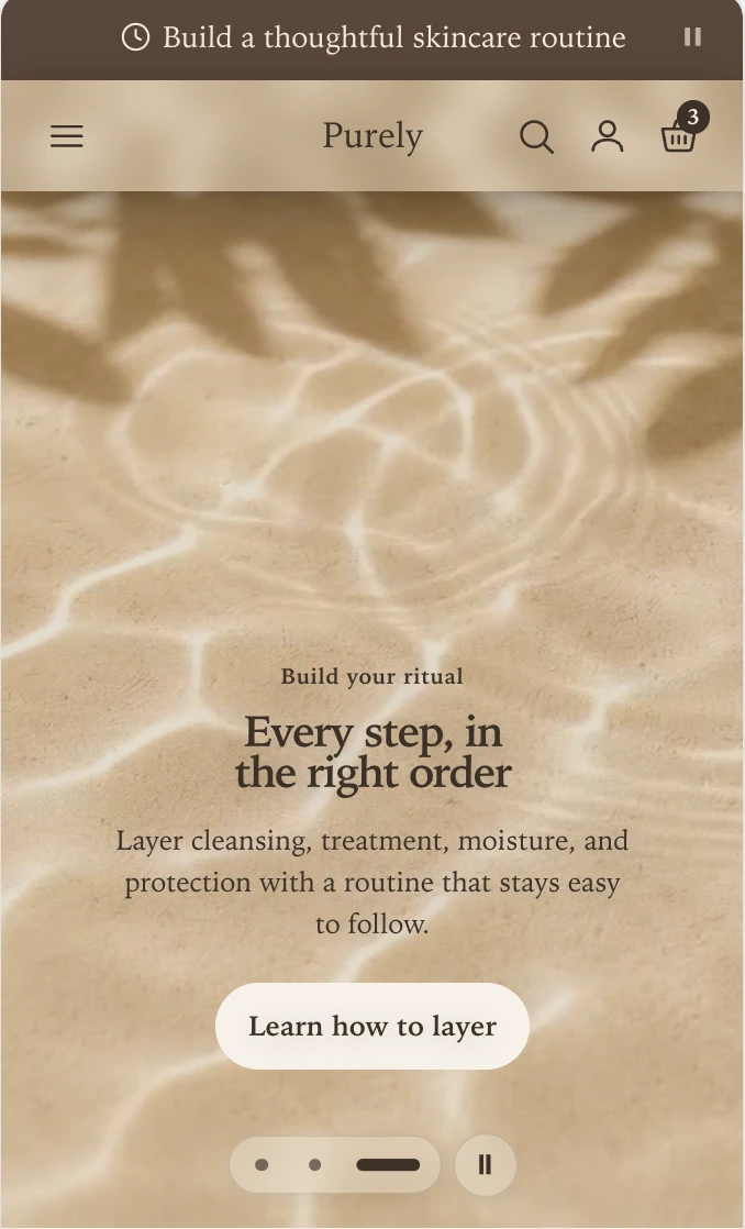 Mobile hero scene with the heading, text, and button set directly over the photograph
